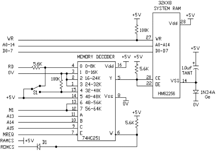 Zx81 Schematic, Proposed Schematic For Simple Zx81 16k Ram Expansion Pack Using Sram, Zx81 Schematic